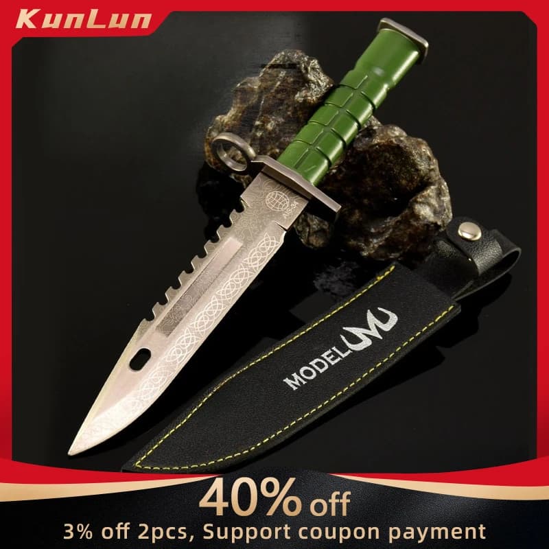 Go Go Periferiche di gioco Coltello M9 Modello di arma artigianale in metallo Ornamento da scrivania da collezione Regali di compleanno creativi per il fidanzato Ragazzo Giocattolo