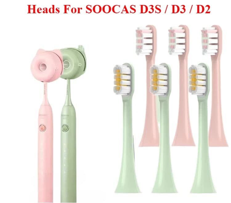 8 Replacement heads Compatible with SOOCAS D3S D3 D2 electric toothbrush, D3S D3 D3 D2 cartridge, Zampa replacement