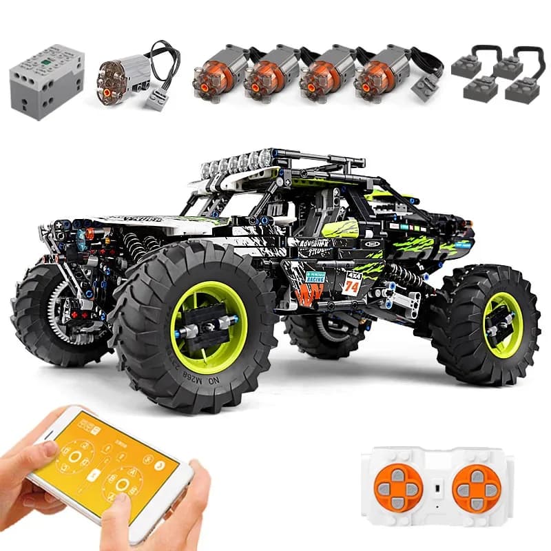 MOLD KING 18002S Tecnico RC Auto Giocattoli Per I Ragazzi Building Blocks di Controllo Remoto Fuoristrada Auto Terreno Arrampicata Buggy Camion Regali