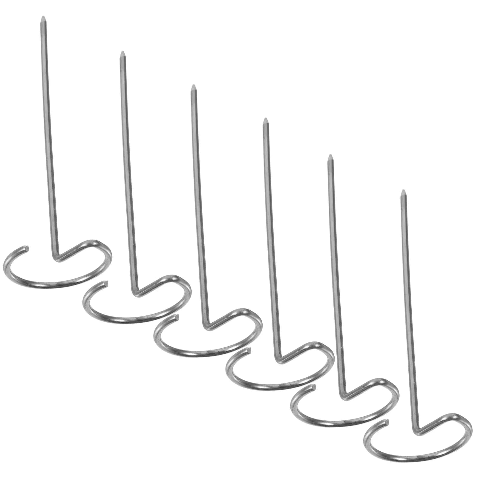 6Pcs Stainless Steel Vertical Bbq Skewers Air Fryer Accessories Rack Reusable Standing Metal Meat Fruit Grilling Skewers