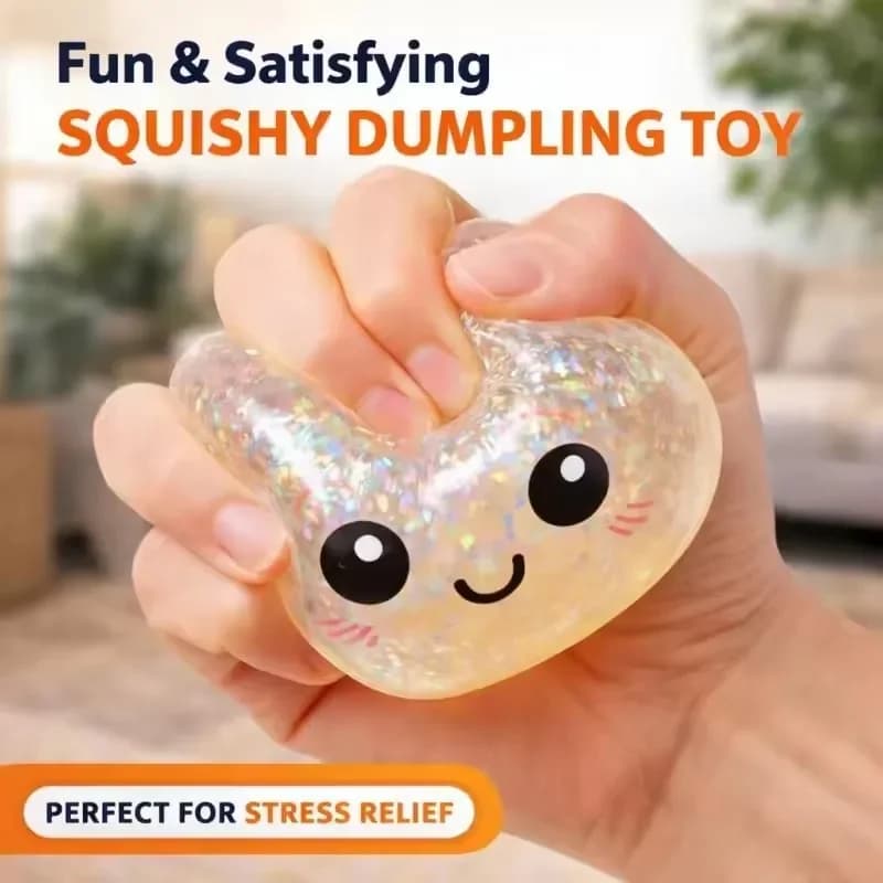 NUOVI Palline Antistress Squishy a Forma di Raviolo, Riutilizzabili, a Bassa Resilienza, Giocattoli da Spremere per Casa, Ufficio, Decorazione e Regali Quotidiani