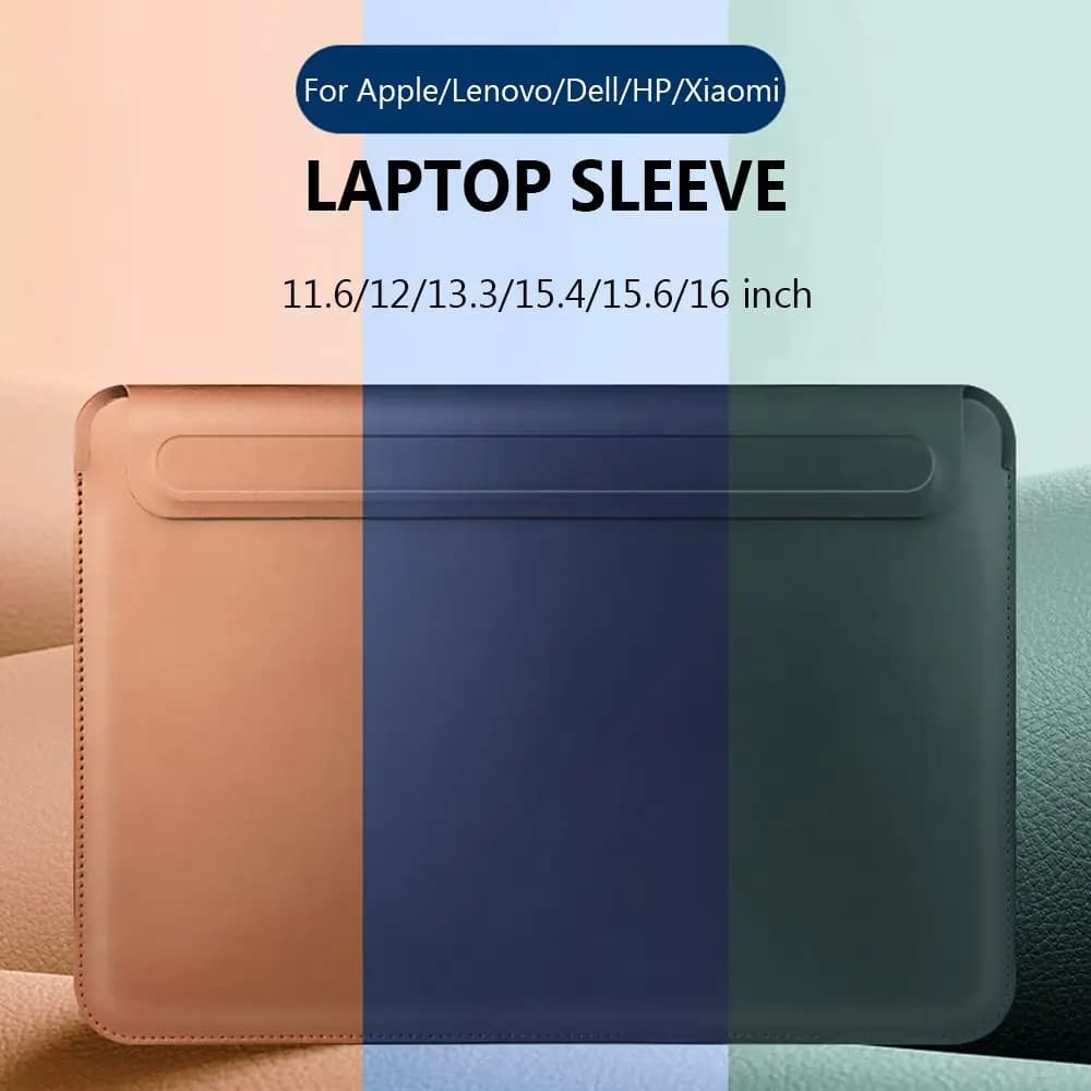 Custodia protettiva per borsa per laptop in pelle PU con custodia per Ultrabook antiurto da 11 13 15 pollici per Xiaomi Huawei Dell Lenovo