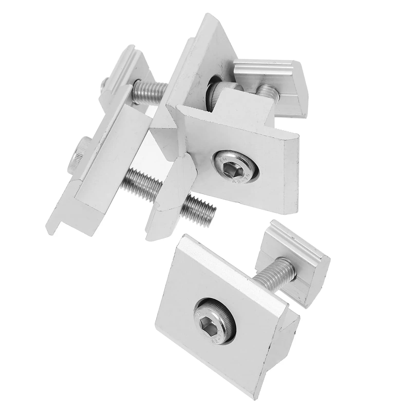 4 Pezzi Clip a T in Lega di Alluminio per Montaggio Pannelli Solari su Tetto, Terra o Camper - Resistenti alle Intemperie