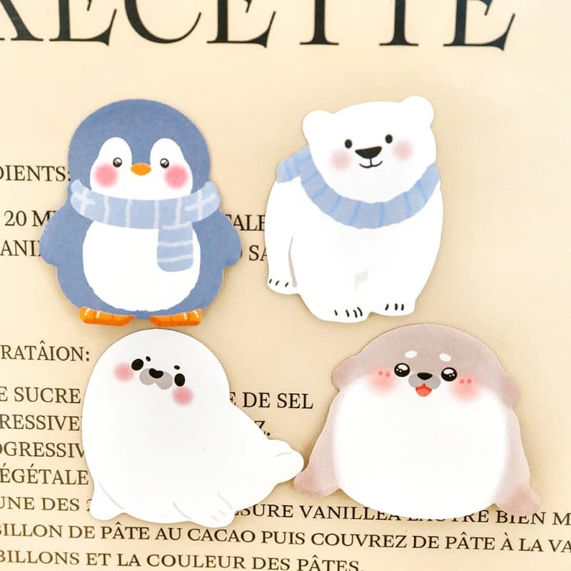 Forniture per Ufficio e Scuola, Note Adesive a Forma di Orso Polare, Simpatici Adesivi a Forma di Pinguino, Cartoleria Kawaii per Studenti, Regalo