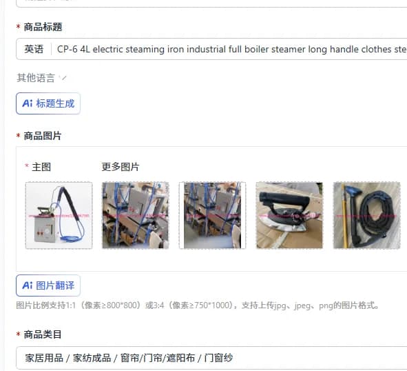 CP-6 4L electric steaming iron industrial full boiler steamer long handle clothes steam flow