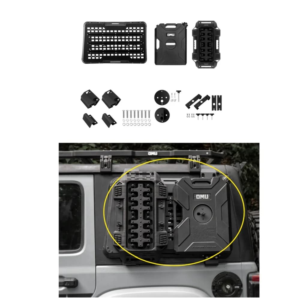 Tanica di carburante nera per montaggio laterale a 4 porte con staffa per scheda di fuga per Jeep Wrangler JL 2018+ J9059-2