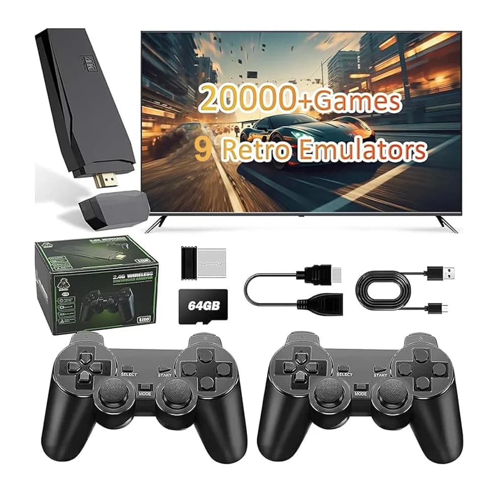 Console per videogiochi M8 Uscita HD 4K Gioco retrò Stick 9+ emulatori 20000+ giochi classici Doppio controller wireless 2.4G