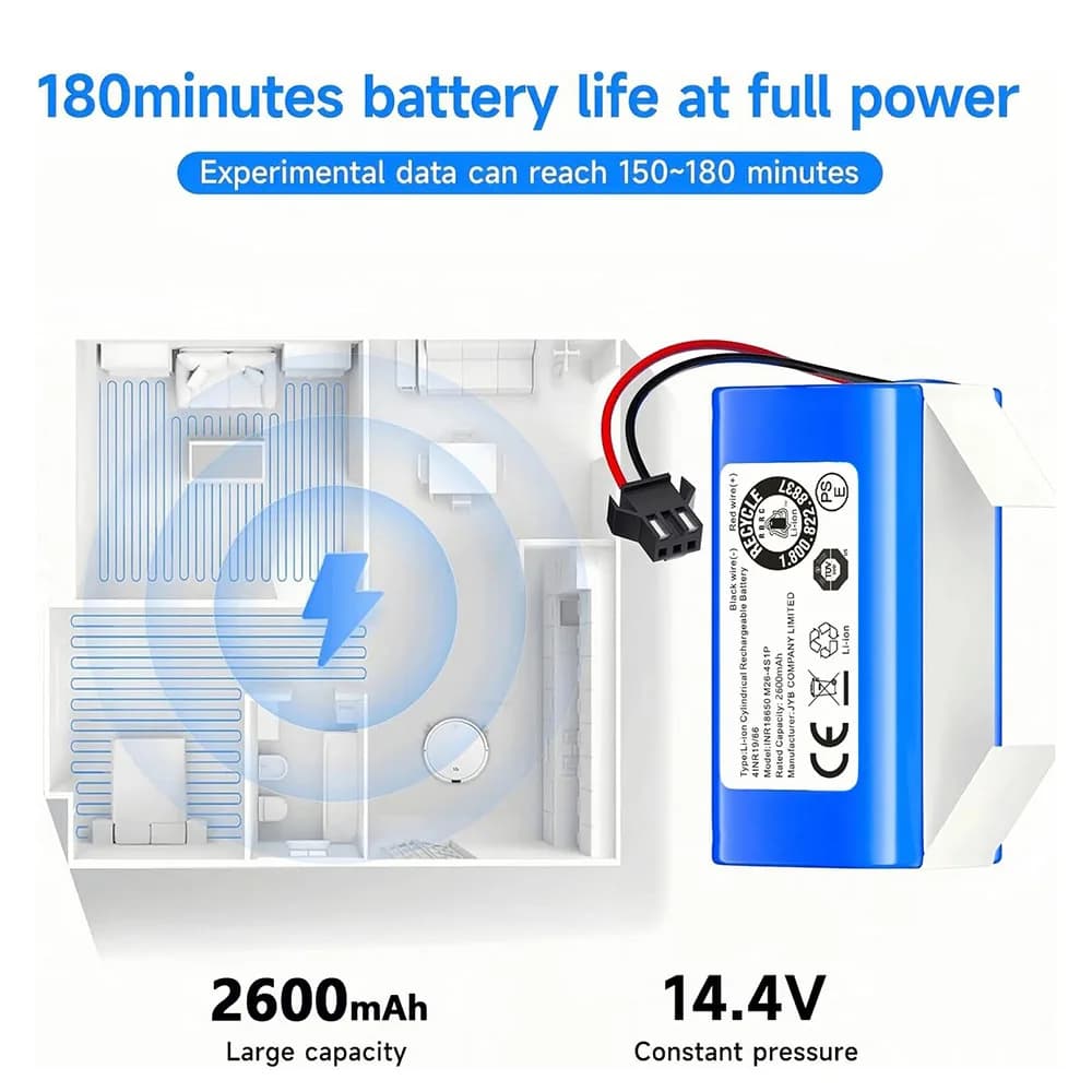 Batteria di Ricambio Reoaoone per Robot Aspirapolvere Yeedi K600 K650 K700 Eufy 11S 30C 14.4V 3500mAh