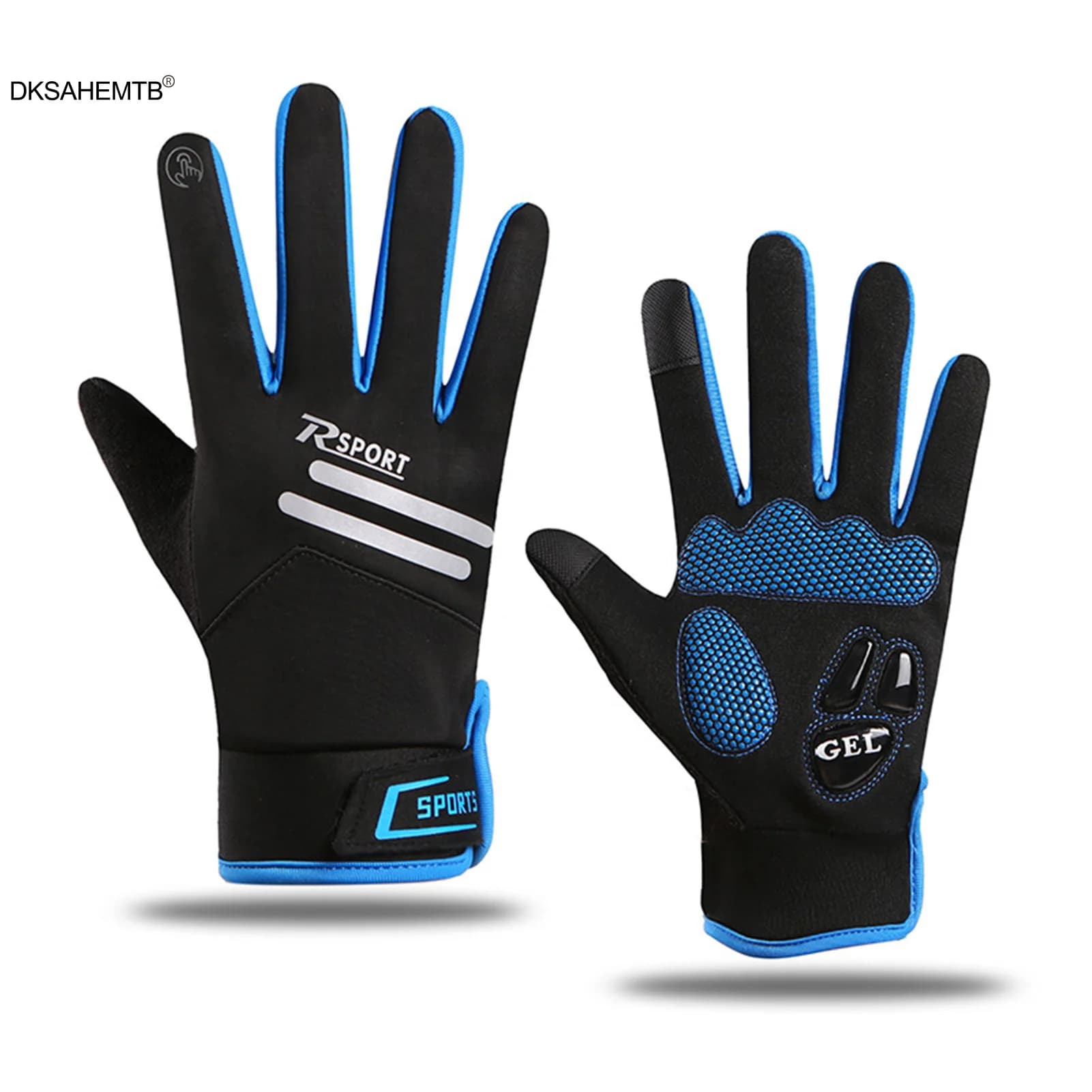 Guanti caldi da ciclismo invernali Design color block alla moda Guanti in peluche ispessiti Guanti sportivi antivento da esterno per il ciclismo