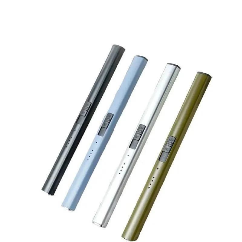 Rechargeable double arch electric lighter via USB, metal telescopic kitchen lighter, for candles, stoves, use for outdoor barbecue
