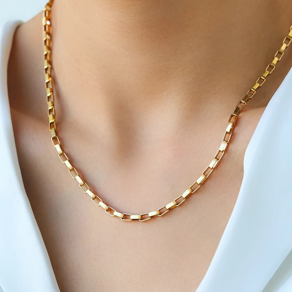 Collana in acciaio inossidabile moda semplice catena quadrata Design collana squisita per gioielli da donna splendida festa personalizza regalo
