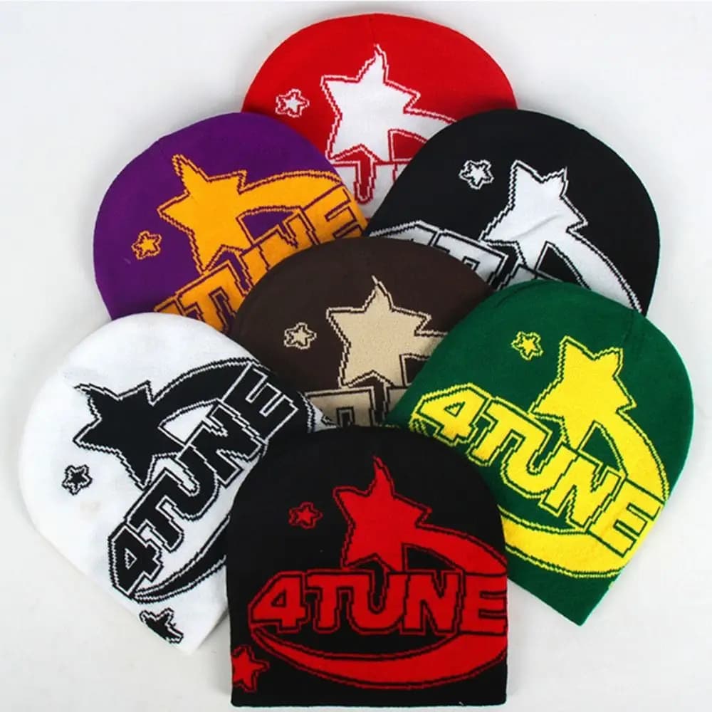 2024 Y2K Lettera di Moda Lavorato A Maglia Autunno Inverno Beanie Cappello Uomo Donna Berretti Hip Hop Cap Tenere Al Caldo Cappello Orecchio Cappelli Berretto di Lana