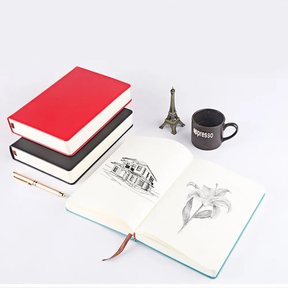 A4/A5/A6 Sketchbook Super Thick Blank Inner Pages Writing Blank Notepad PU Leather Soft Cover 330 Sheets Journal Diary Notebook
