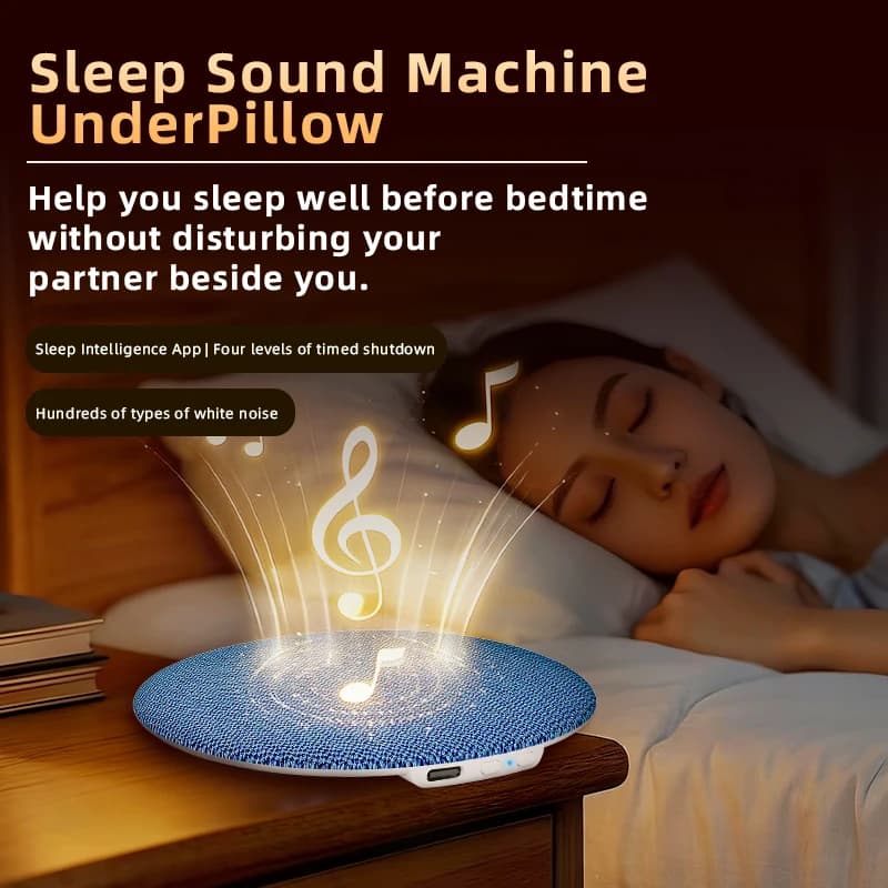 Altoparlante Bluetooth 6.0 per Cuscino, Dispositivo Audio Ultra-Sottile Sotto il Cuscino con Rumore Bianco e Audio Stereo HiFi