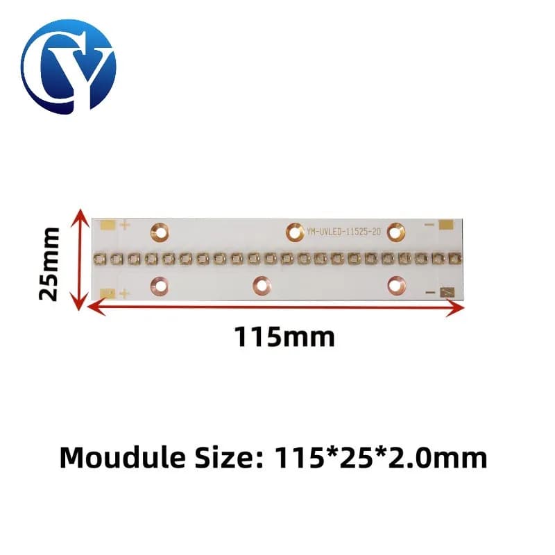 Modulo LED UV 405nm 60W Ad alta potenza 365nm 385nm Lampada polimerizzante Chip 395nm Serigrafia a getto d'inchiostro Stampante 3D