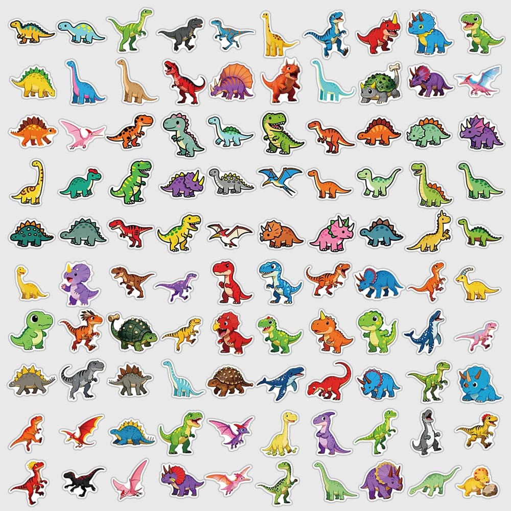 10/50/100pcs Cute Baby Dinosaur Stickers Waterproof Vinyl Graffiti Decals for Kids Laptop Water Bottle Phone Scrapbook DIY Decor