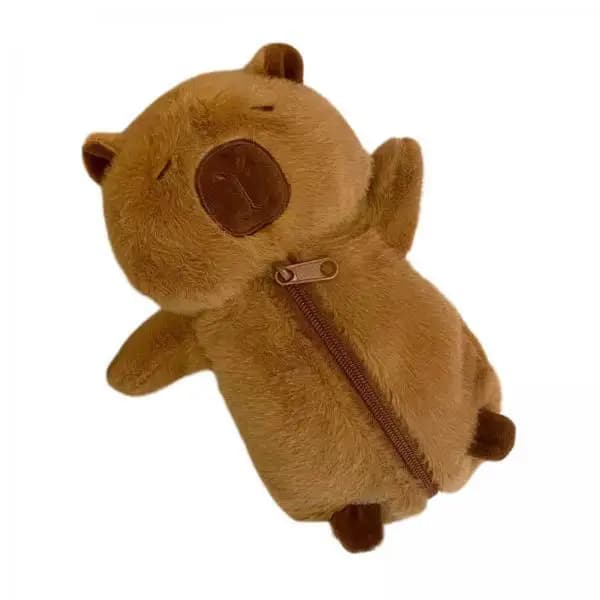 Creative Capybara Plush Pen Pouch Spacious Pencil Case School Supplies Holder for Children Students Kids
