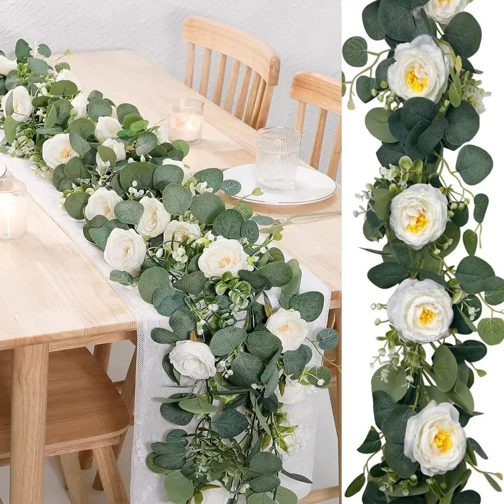 Artificial Flower Dressing Flower Garland Simulated Vine Plastic Garland Hanging Plants 180cm Exquisite Greenery Garland