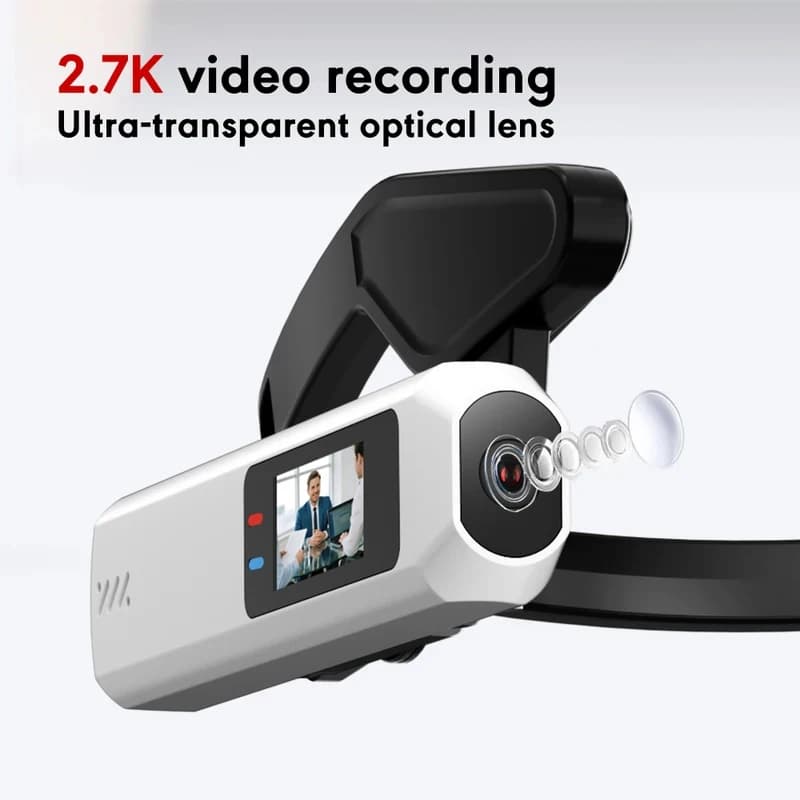 2026 Mini Telecamera Portatile HD 2.7K/60FPS Indossabile 110 ° Videocamera Sportiva con Obiettivo Grandangolare, WiFi e App, Montabile sulla Testa