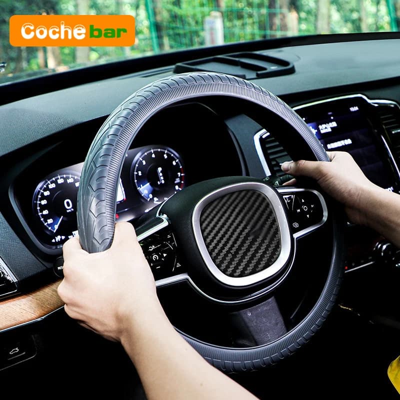 Coprivolante in morbido silicone Modello di pneumatico resistente all'usura Accessori per auto Coprivolante decorativo protettivo automatico