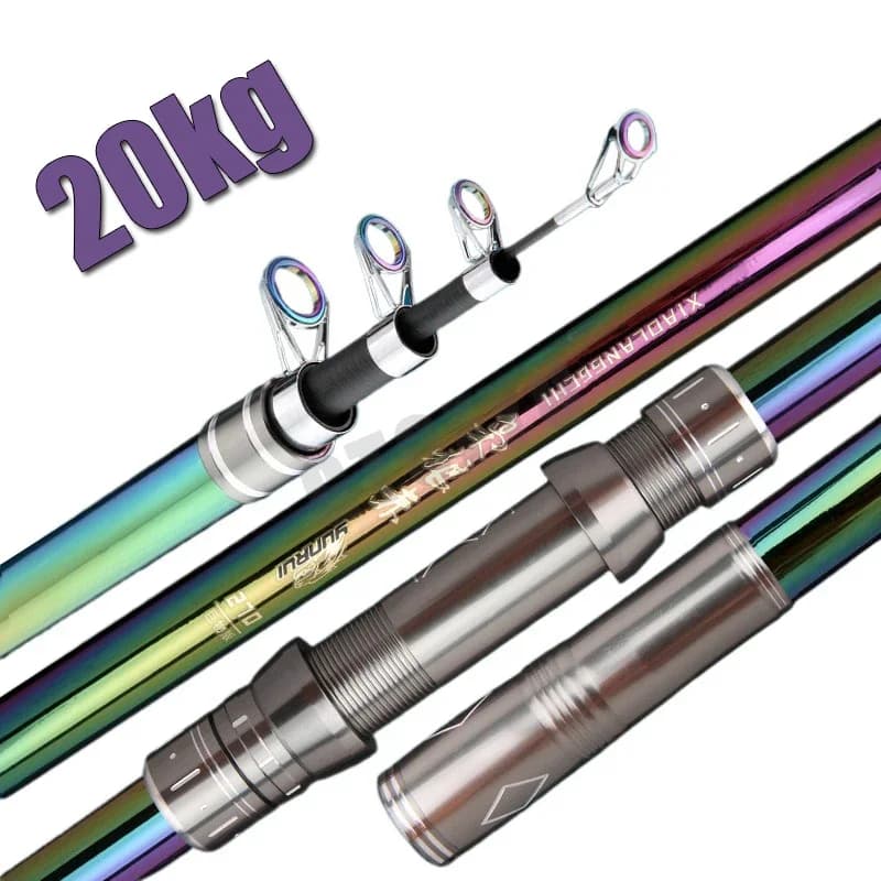 Canna da Pesca Telescopica 2.1m 2.7m 3.9m 4.5m, Canna da Surf da Viaggio, Spinning Potenza 5-300g, Canna da Surfcasting in Carbonio per Lancio e Baitcasting