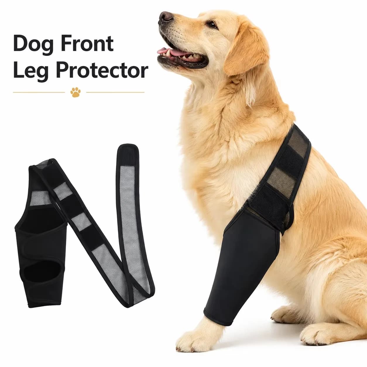 Adjustable Dog Knee and Elbow Brace for Front Rear Leg Support, Breathable Wrap with Body Strap for Small Medium Large Dogs