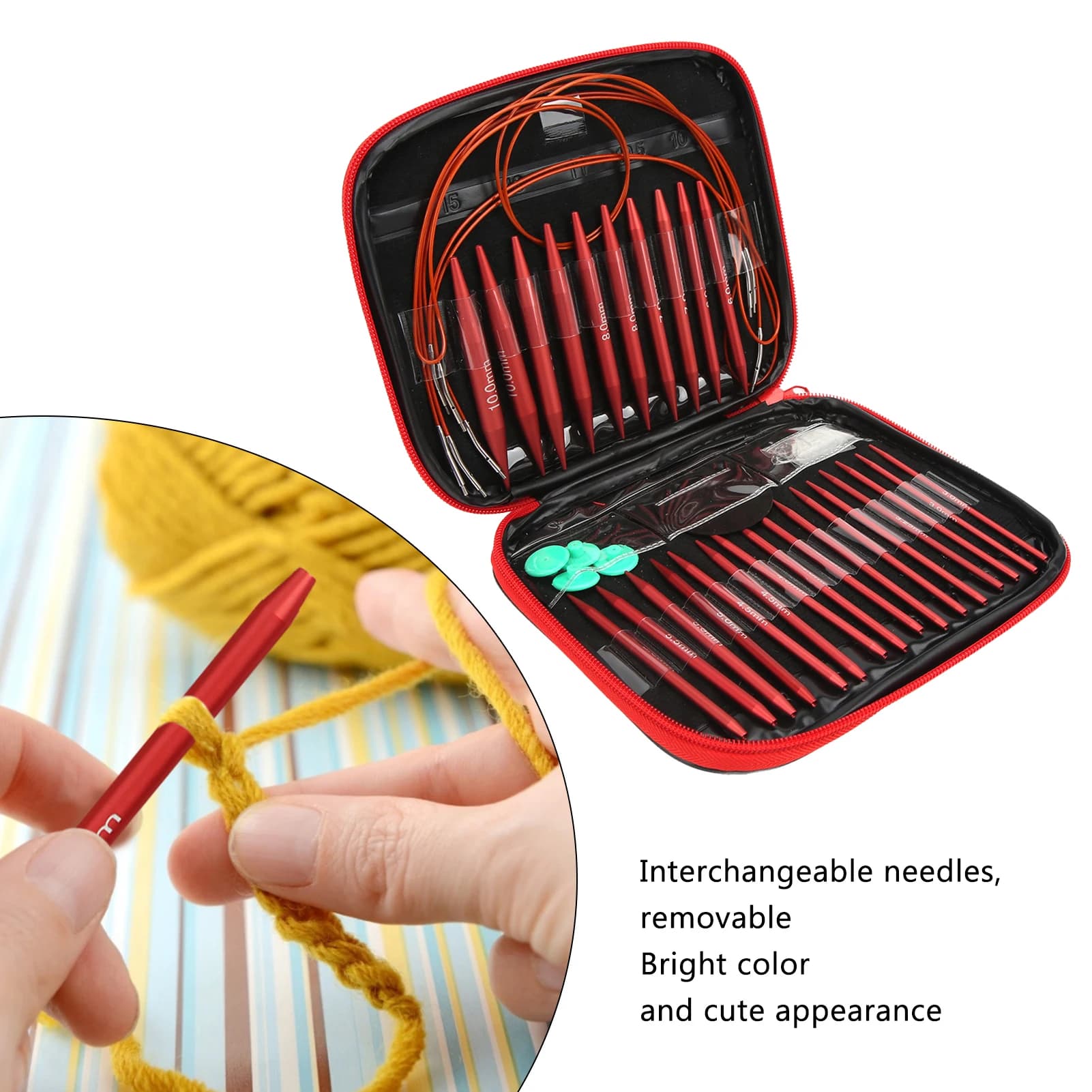 Knitting Needles Set Wide Uses Crochet Hooks Various Sizes Available Detachable for Socks for Hats for Sweaters
