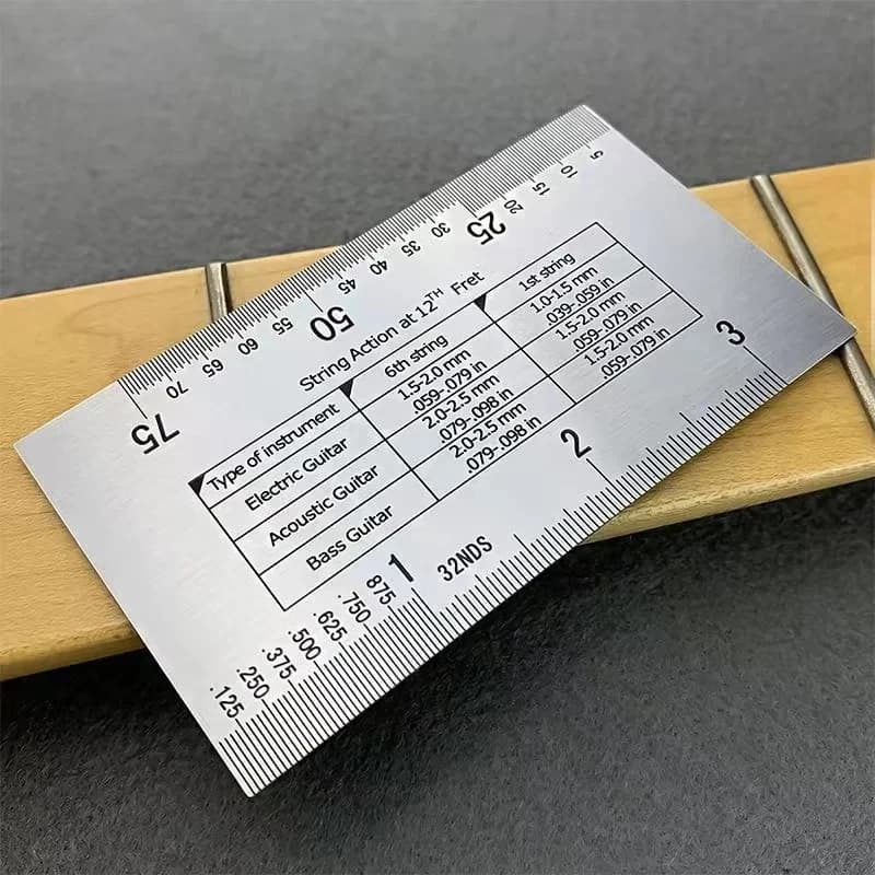 Miwayer Righello per azione a corda, strumento di riparazione per chitarra per liutaio, adatto per chitarra, ukulele, basso, banjo, mandolino