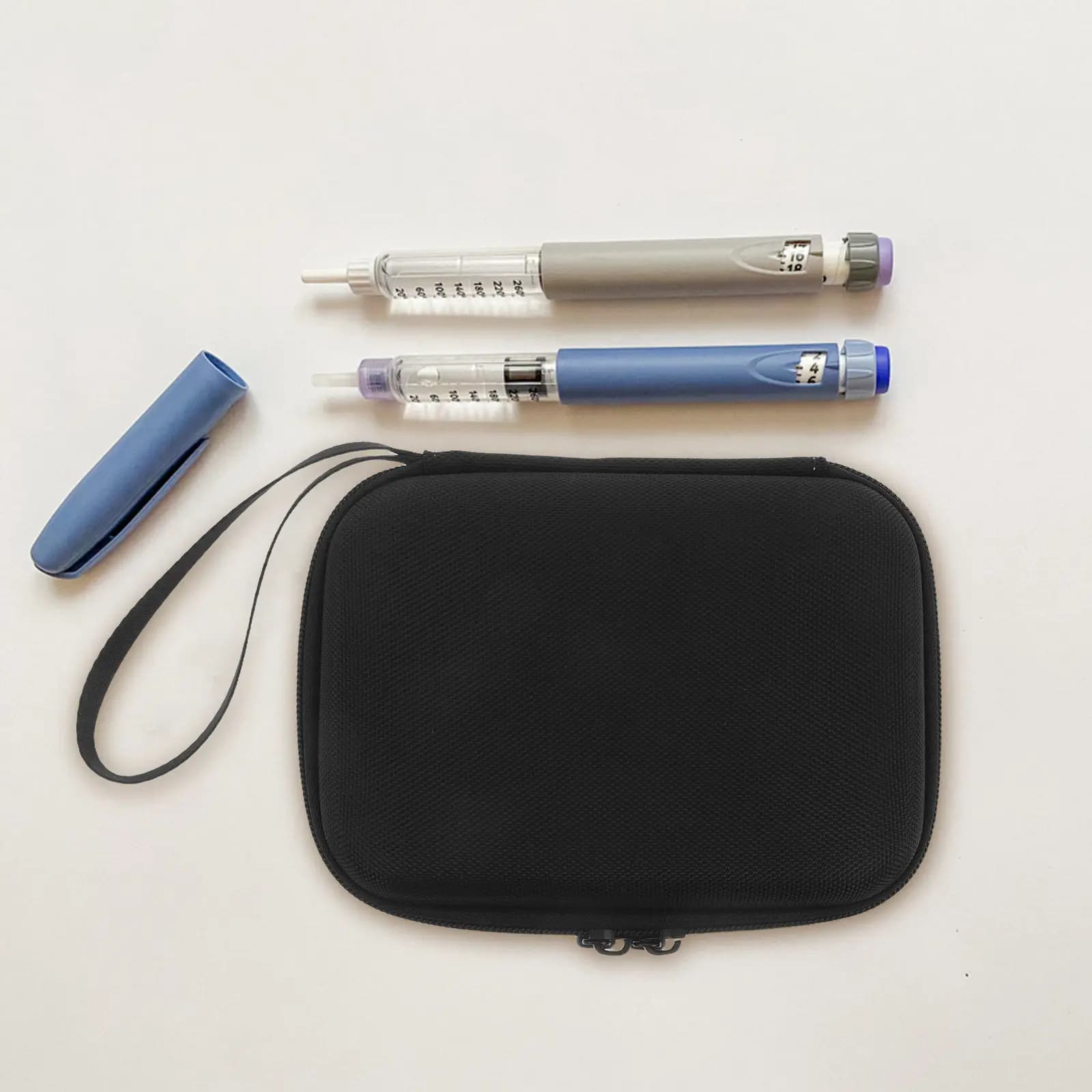 Organizer Portatile Antiurto per 15 Flaconi di Insulina, Scatola per Diabetici per Flaconi da 3ml e 10ml, Custodia da Viaggio Nera