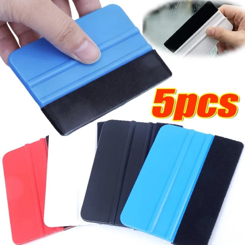 Kit di Strumenti per Wrapping Auto, Nuovo Set di Raschietti in Plastica per Pellicole, Utensili per Oscuramento Vetri, Taglierine, Squeegee per Pellicole, Spatole per Wrapping, 1/5 Pezzi