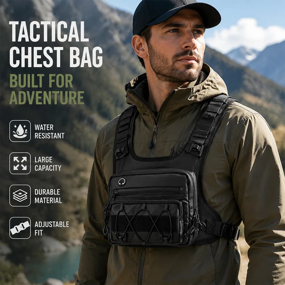 Outdoor Running Chest Bag Hydration Vest Bag for Cycling Hiking Bicycle Race Marathon Bag Sports Tactical Pouch Camping Backpack