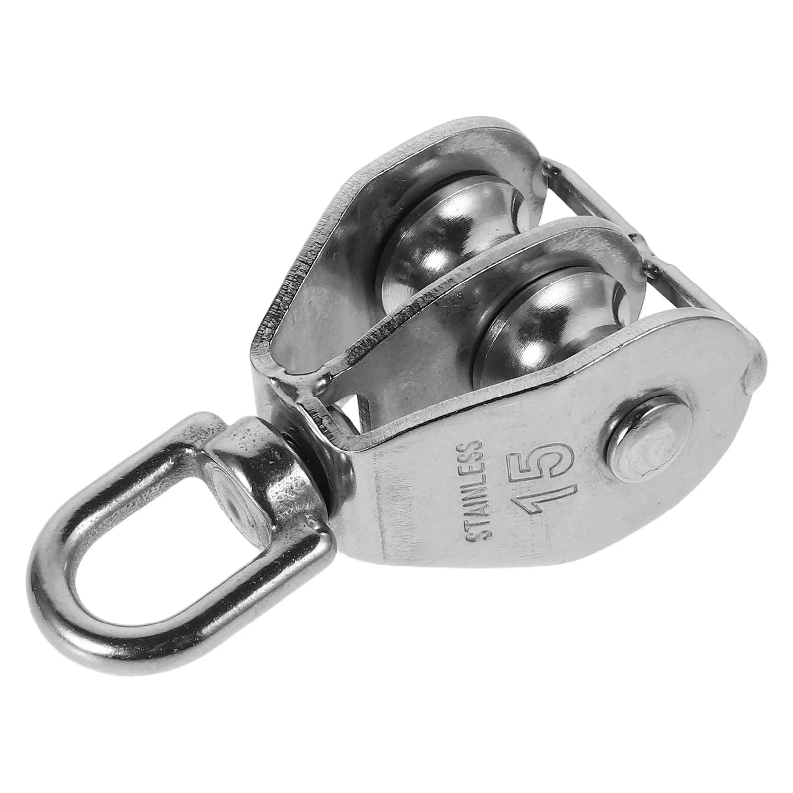 Heavy Duty Marine Stainless Steel Dual Pulley Rope Lifting Cable Traction Wire Pulley Block for Fishing Nets Equipment