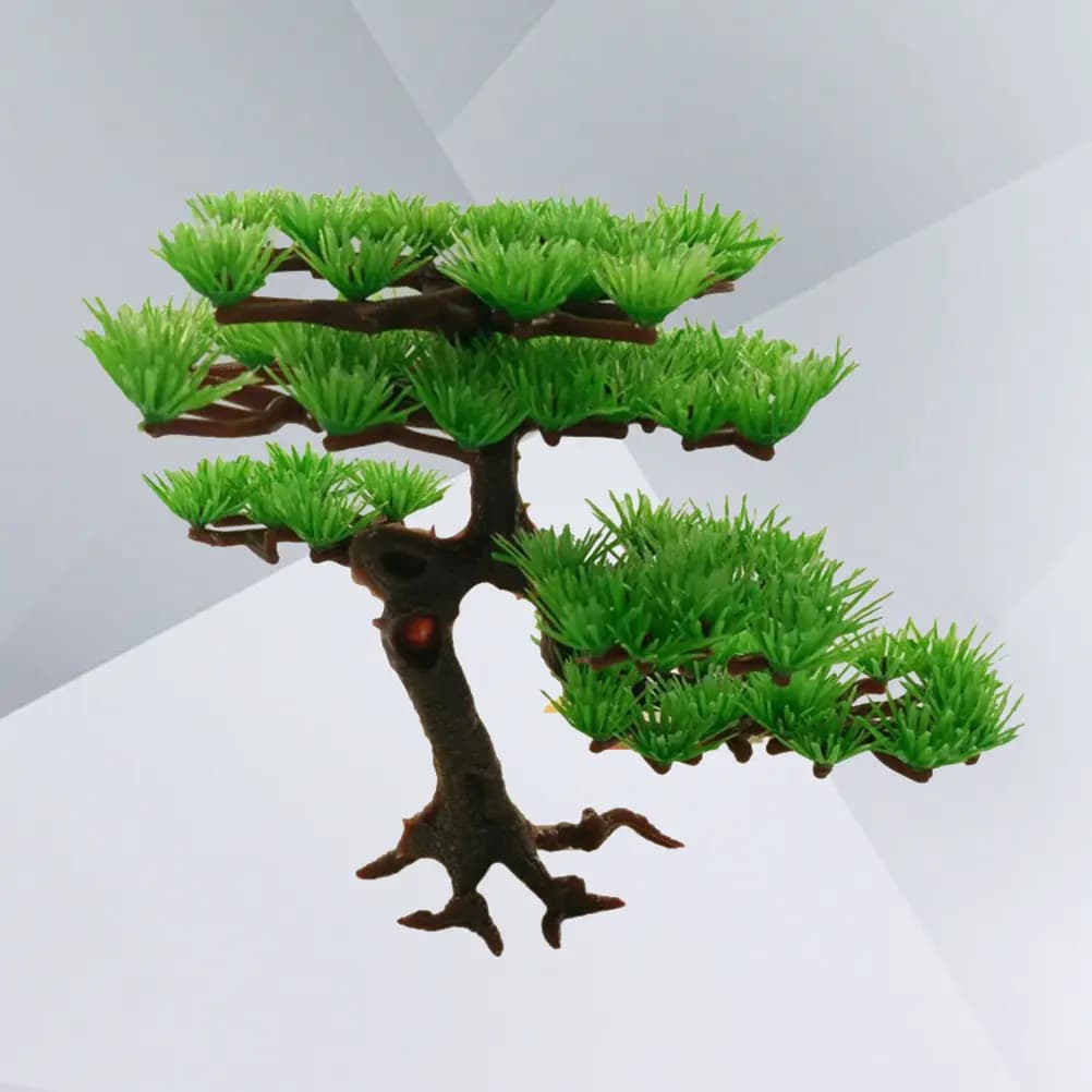 Artificial Underwater Pine Plant for Aquarium, Plastic Realistic Decoration, Suitable for Freshwater and Salad