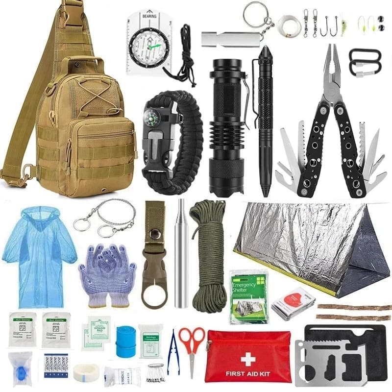 Kit di pronto soccorso di sopravvivenza portatile Set completo Molle Attrezzatura da esterno Kit di emergenza Borsa da trauma per escursionismo da campeggio Kit di pronto soccorso da esterno IFAK