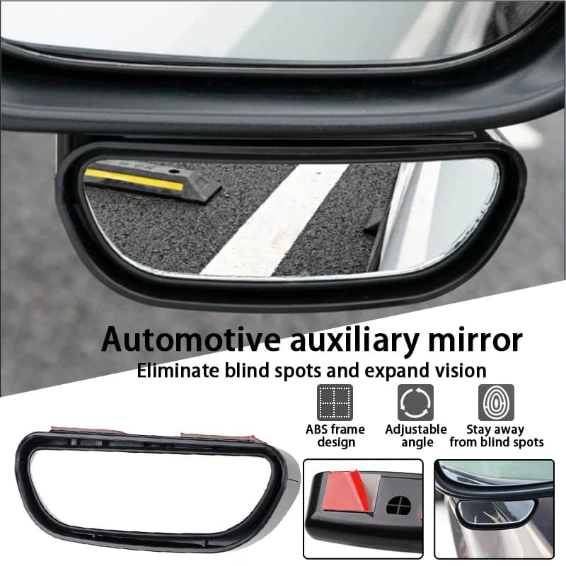 Specchio per retromarcia ad alta definizione in vetro ausiliario per auto, specchio per punto cieco, ampio campo visivo, specchio grandangolare, angolo regolabile