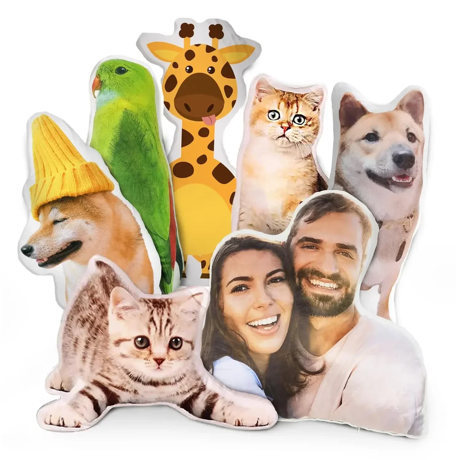 Cuscino per animali domestici personalizzato con immagine, cuscino per foto a forma di viso personalizzato per cani e gatti, cuscini personalizzati per animali di peluche regali commemorativi