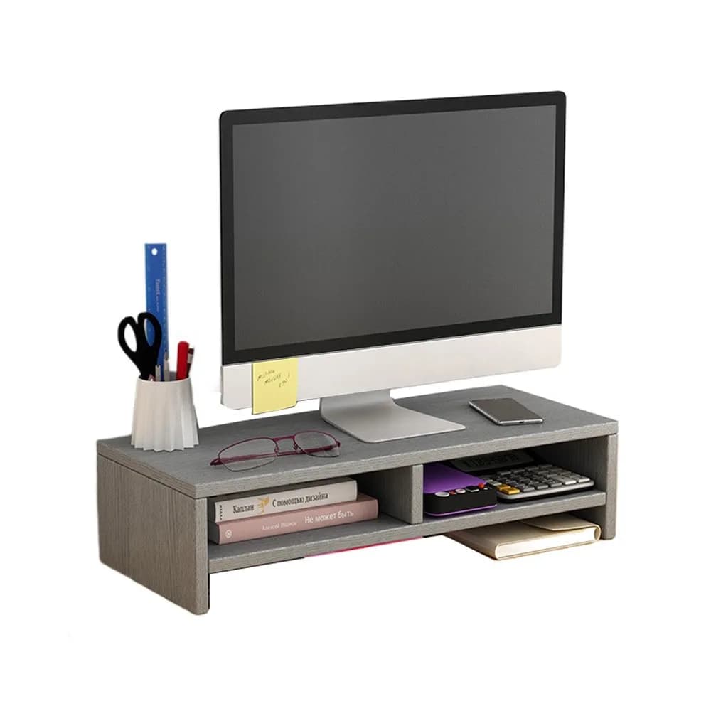 Base stabile Supporto per computer desktop in legno Facile da montare Protezione per la vista Riser per laptop da ufficio Altezza di visualizzazione confortevole