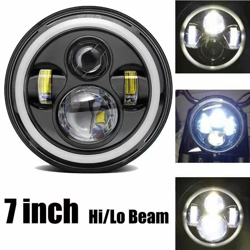 Fari a LED da 7 pollici 60W per fari Jeep CJ/Wrangler JK luce di guida a Led per faro rotondo Land Rover Defender H4 H13