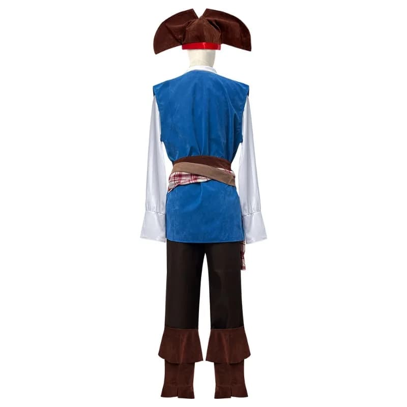Costume di Halloween da Pirata Capitano, Uniforme Medievale Vichinga, Camicia e Pantaloni con Cinture, Completo per Adulti, Donne e Uomini