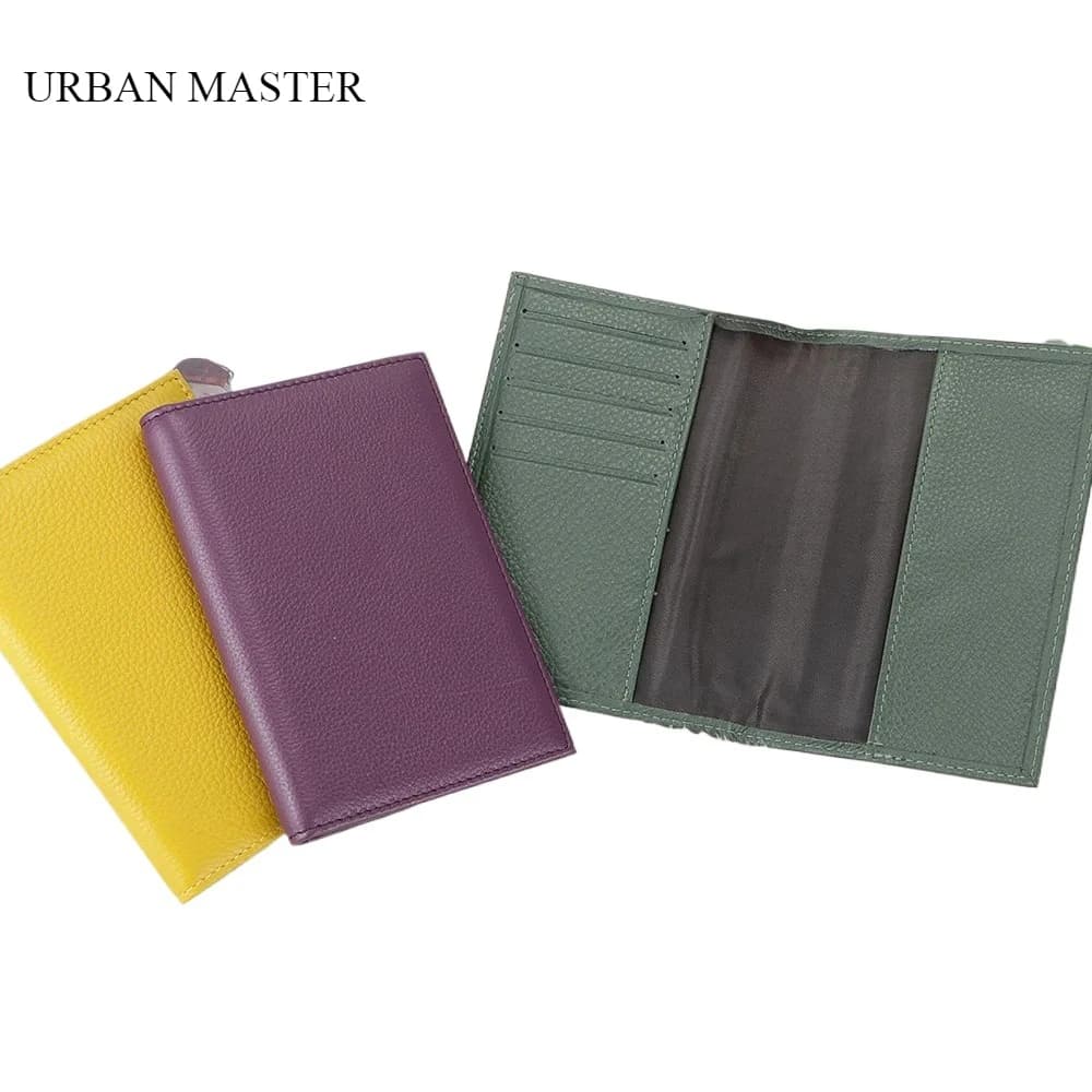 Portafogli per portafogli da uomo Portafogli da viaggio semplici da donna Porta carte sottile per passaporto di lusso in vera pelle unisex