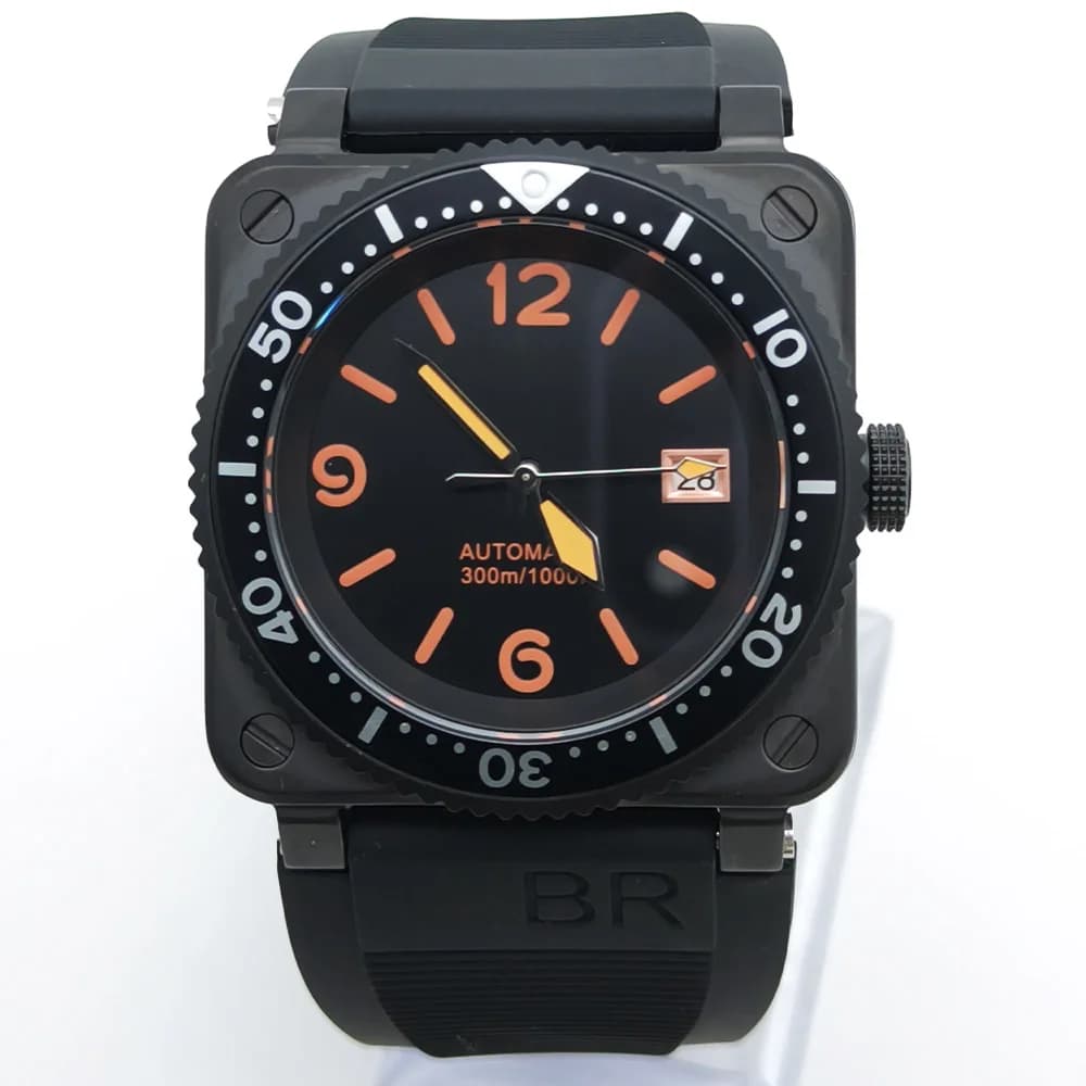 PARNSRPE 42mm Square NH35 Automatic Mechanical Men Watch Sapphire Crystal Waterproof Luminous Casual Wristwatch
