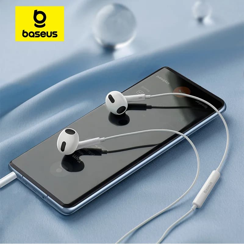 Auricolari cablati Baseus H17 da 3,5 mm con microfono, controllo tramite cavo, auricolari in-ear per musica, sport, monitoraggio in-ear.