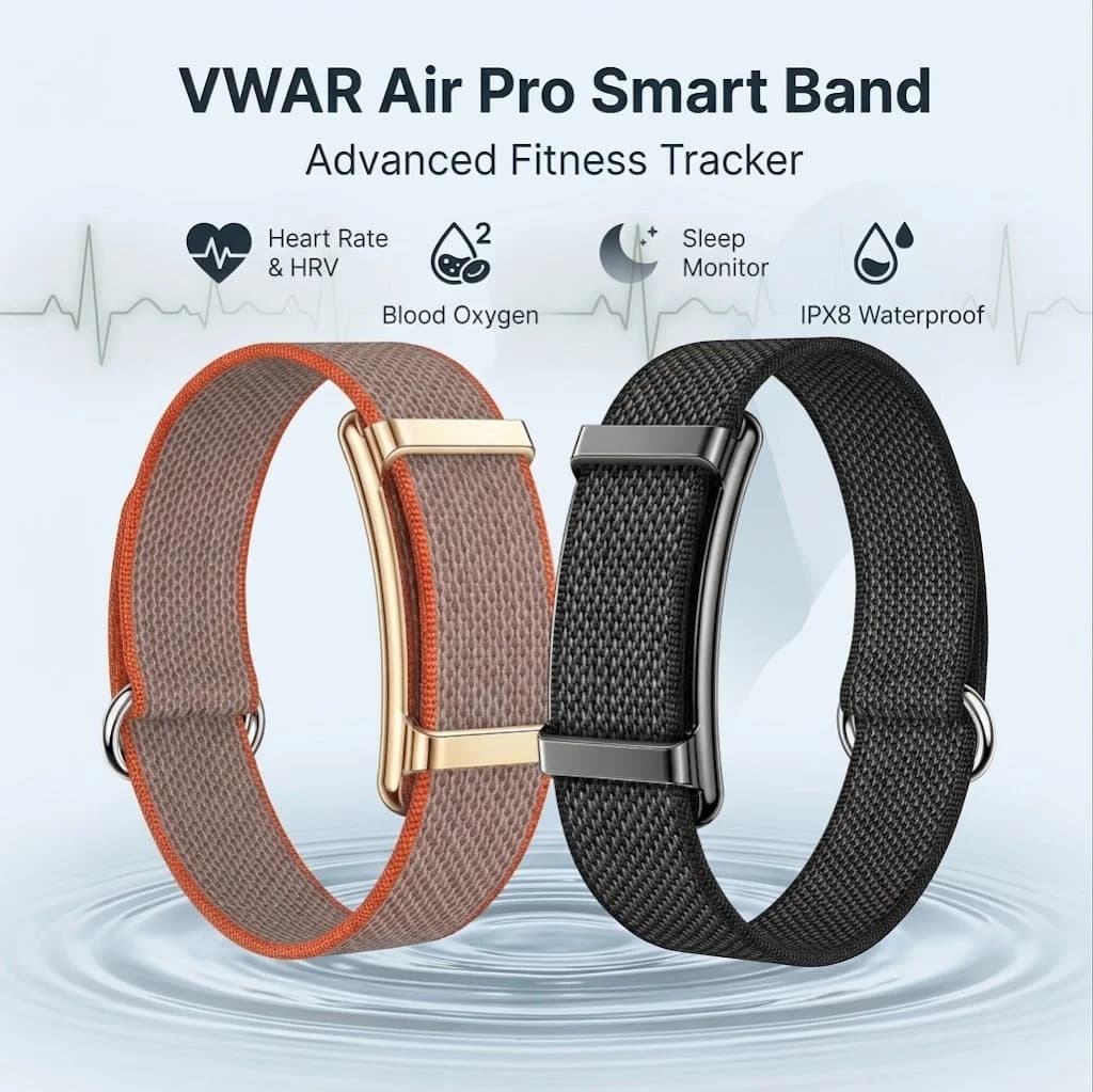 VWAR Air Pro No Screen Smart Band Sports Outdoors Fitness Tracker Heart Rate Monitor 10ATM Waterproof Smart watch For Andrio IOS