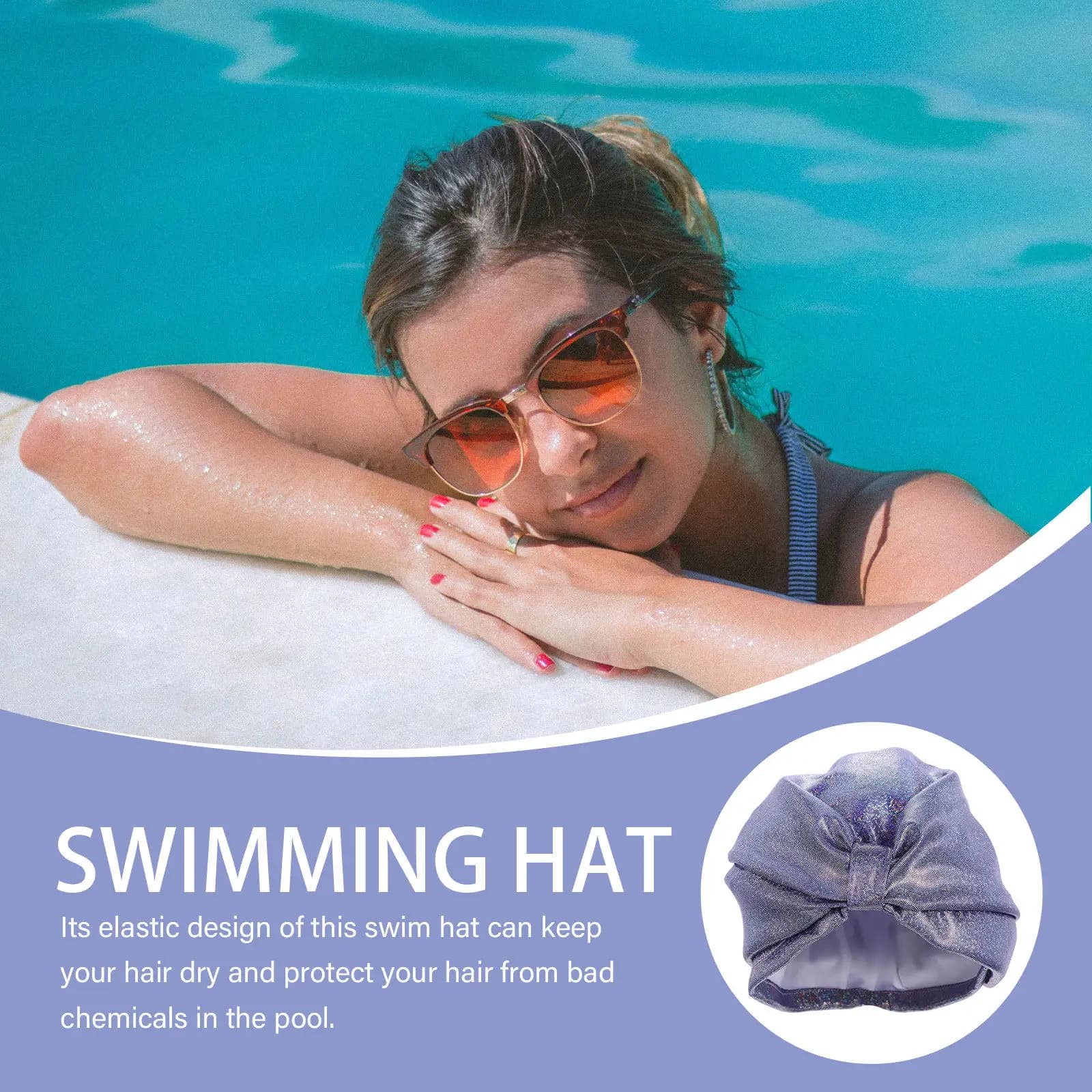 Women Swimming Caps Lightweight Elastic Waterproof Nylon Swim Hat Comfortable Breathable Swim Accessories for Ladies