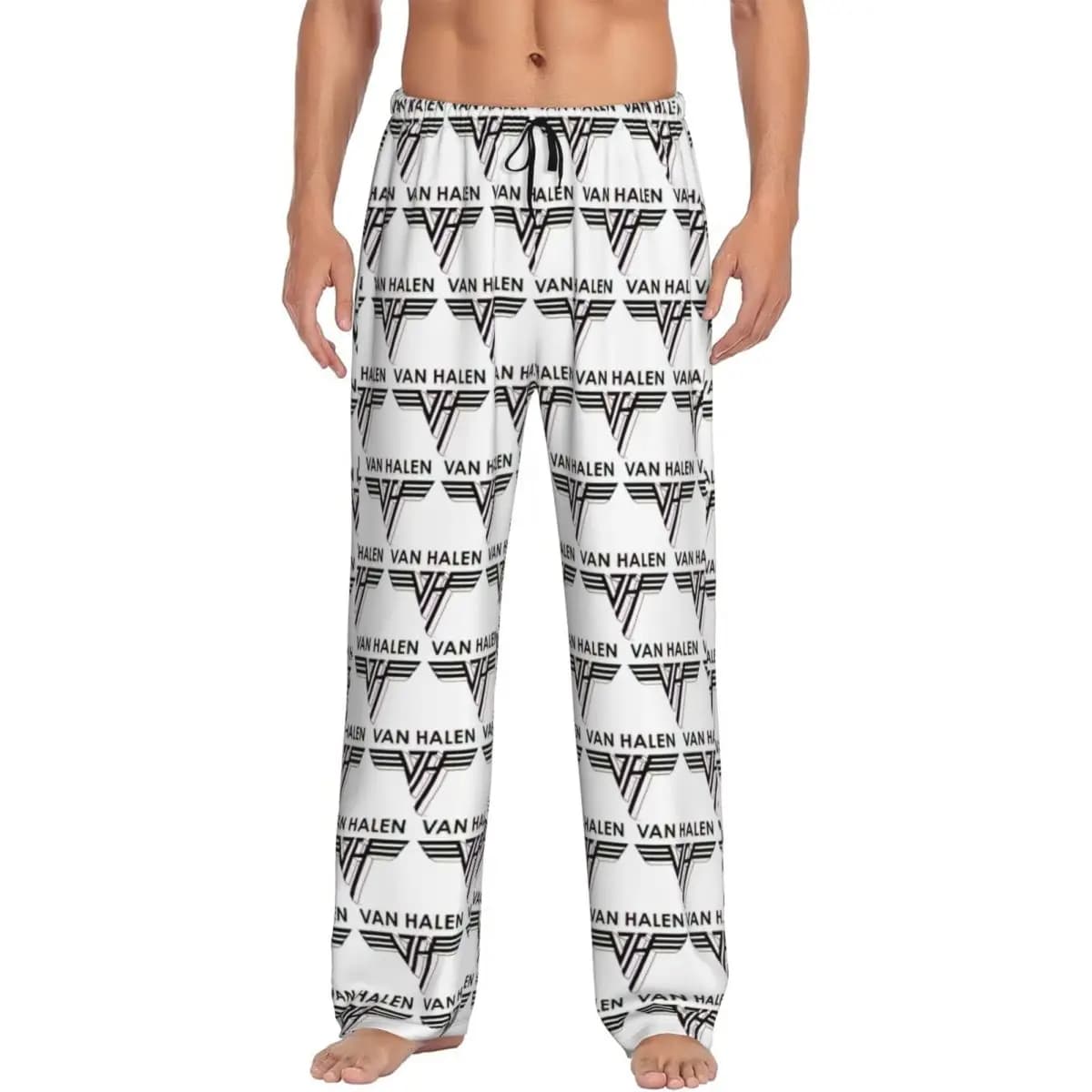 Pantaloni da pigiama personalizzati con logo Van Halen 5150 Pantaloni da notte da uomo con tasche