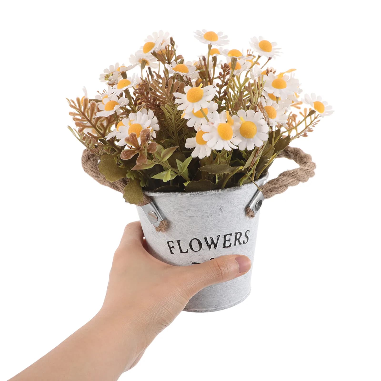 Artificial Chrysanthemum Potted Daisy Plant Realistic Autumn Flower Bonsai Indoor Outdoor Home Table Garden Decor