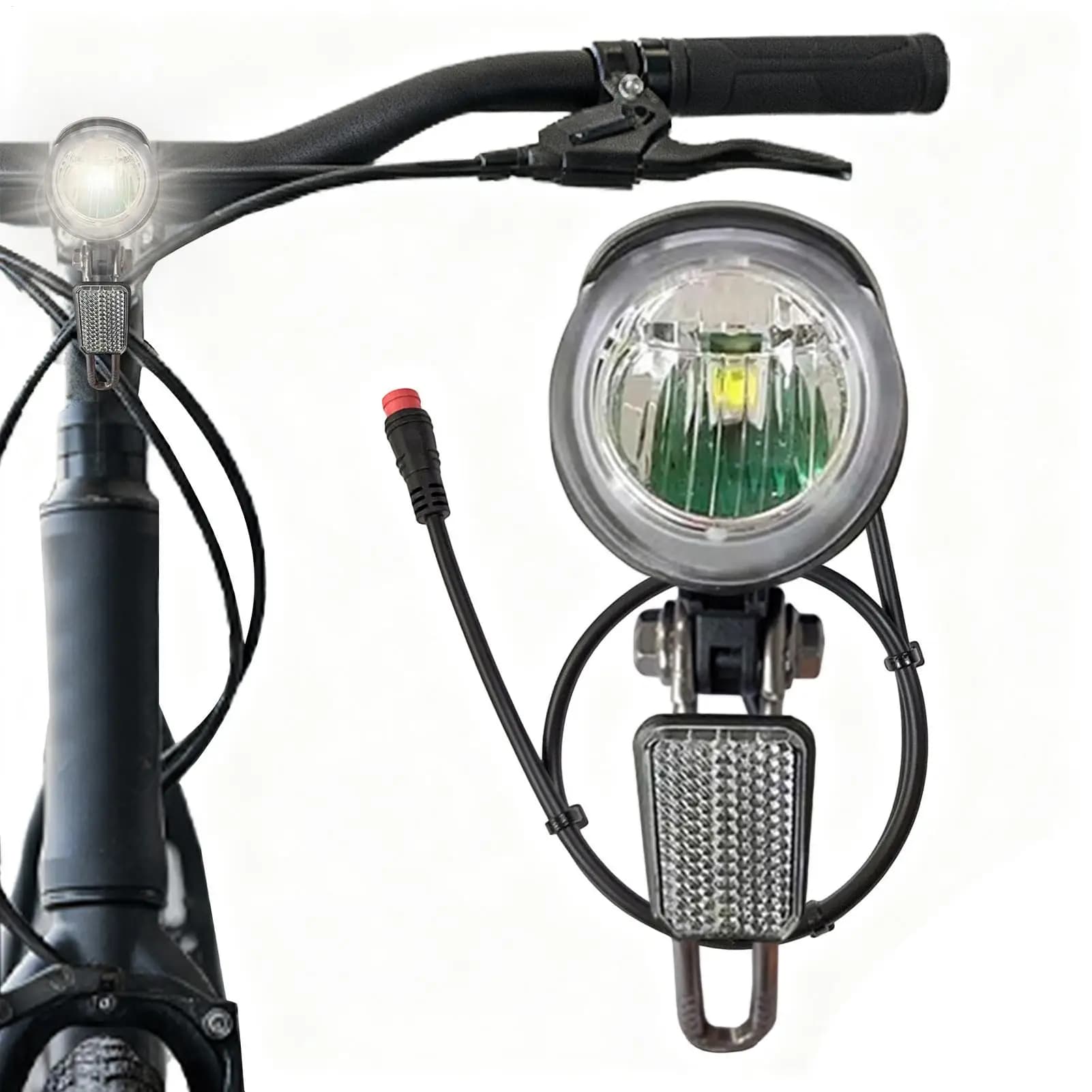 Light for E-Bike 6-60V, Super Bright Front Light for Bicycle, Powerful LED Light for Night Cycling, Pendolarism and Open Security