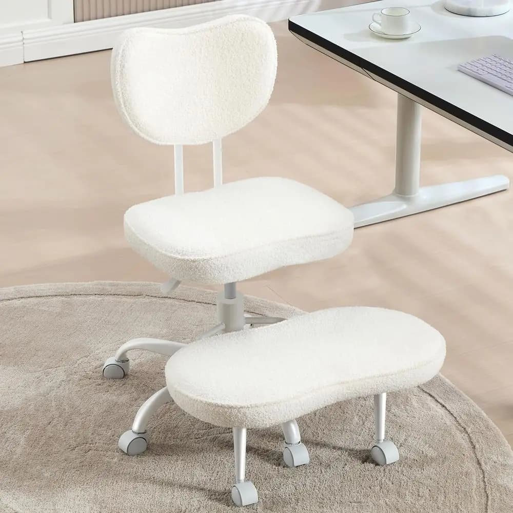 Sedia da ufficio con gambe, sedia Criss con ruote, sedile regolabile in altezza, 360° ° Sedia Girevole per Meditazione, Arredamento Chic per Ufficio Domestico