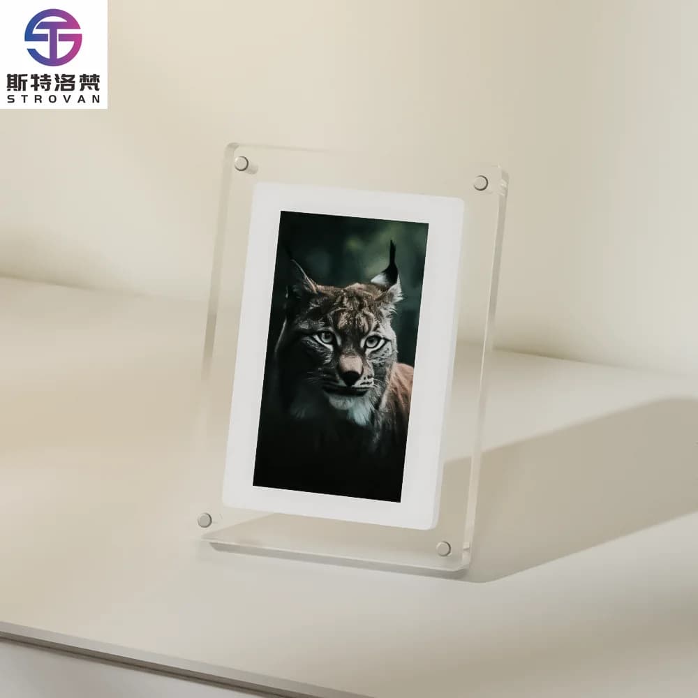 7 inch digital desktop photo frame, video album, LCD acrylic digital frame, motion video with battery