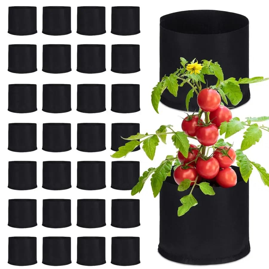 30 Bags for Growing Plants, Garden Airing Bags, Nonwoven Fabric Resistant Bags Often, Black Plant Containers